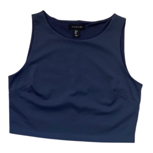 Tahari Tops - Crop Top Tahari in Navy Stretch Fabric, Size M
